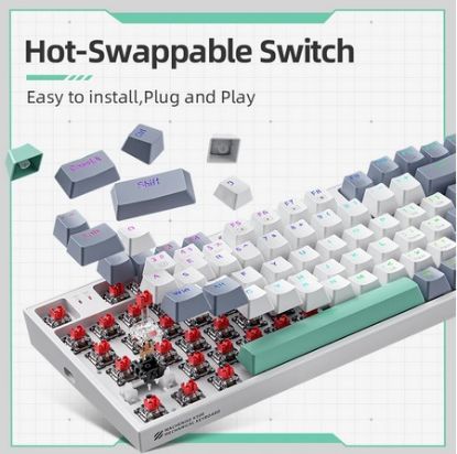 Picture of Machenike K500 Hot Swappable Mechanical Keyboard: 94 Keys, RGB, Wired, for Gaming & Productivity (Mac & Windows)💻